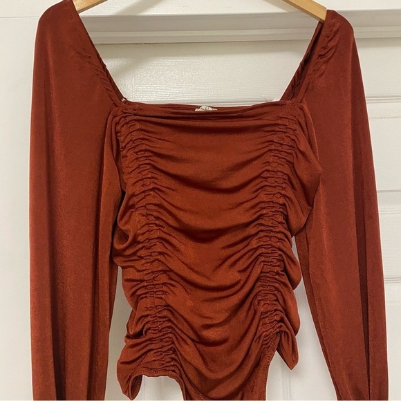 Free People Meant To Be Ruched Square Neck Bodysuit - Picture 4 of 8